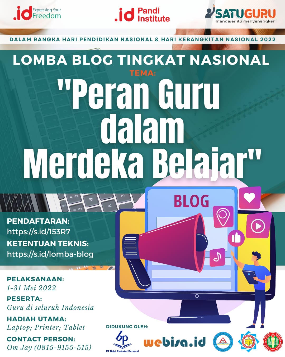 Lomba Blog Dan Lomba Menulis SATUGURU Yang Seru - YPTD