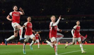 Selebrasi gol Arsenal Foto AFP Glyn Kirk