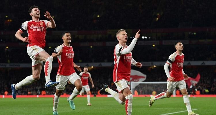 Selebrasi gol Arsenal Foto AFP Glyn Kirk